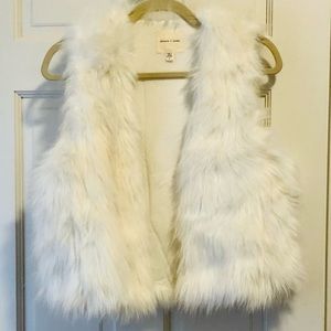 Silence + Noise white faux fur vest
